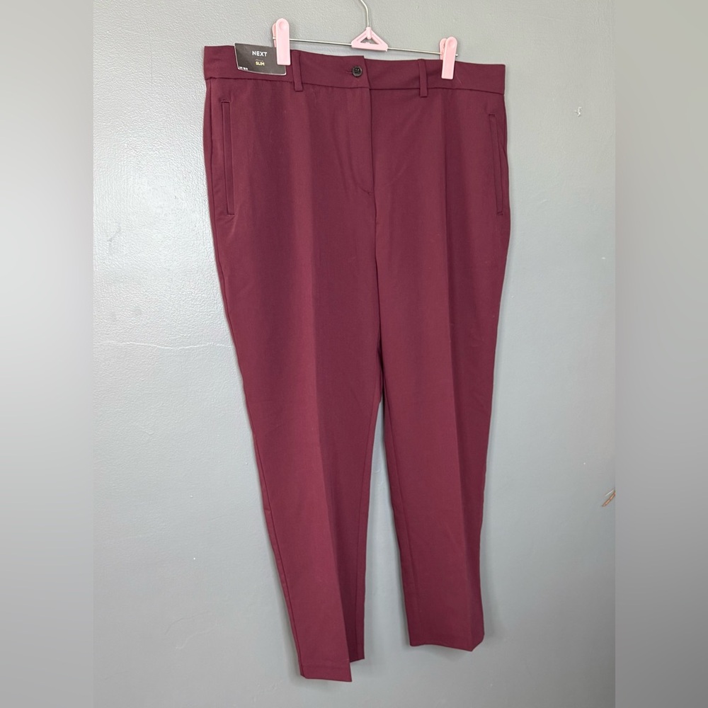 NEXT Smart Trousers in  burgundy - Picture 2 of 5